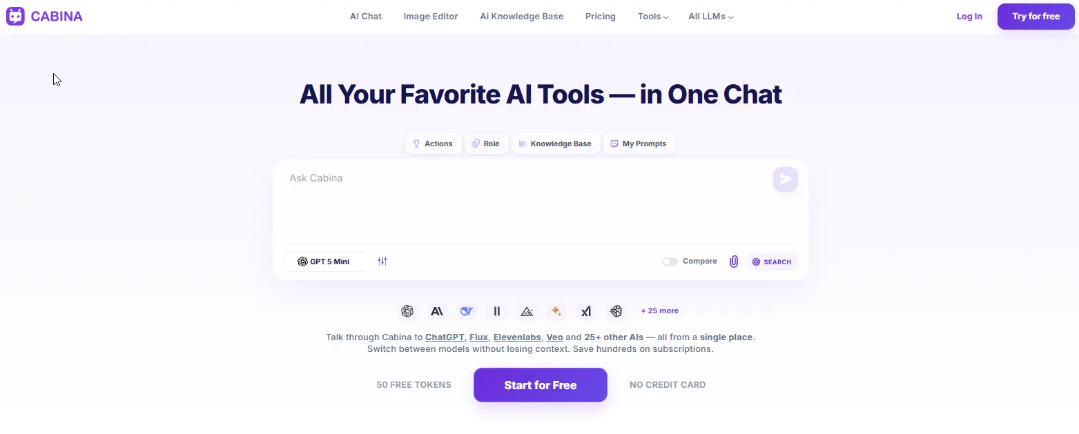 cabina.ai all in one ai website